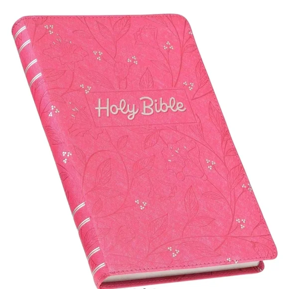 Pink Floral Embossed Holy Bible | Elegant Faith-Inspired Gift 🌸 - Picture 3 of 9